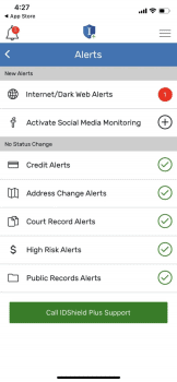IDShield Mobile App Alerts 162x350 