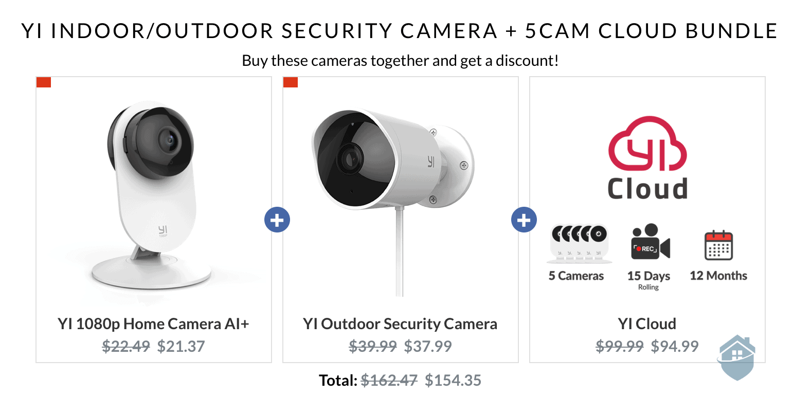 YI Security Camera Home/Indoor/Outdoor Dome Camera 1080p Black/White - New