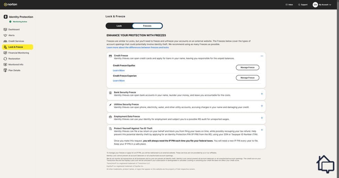 LifeLock could help us activate a freeze on our Equifax or Experian credit file