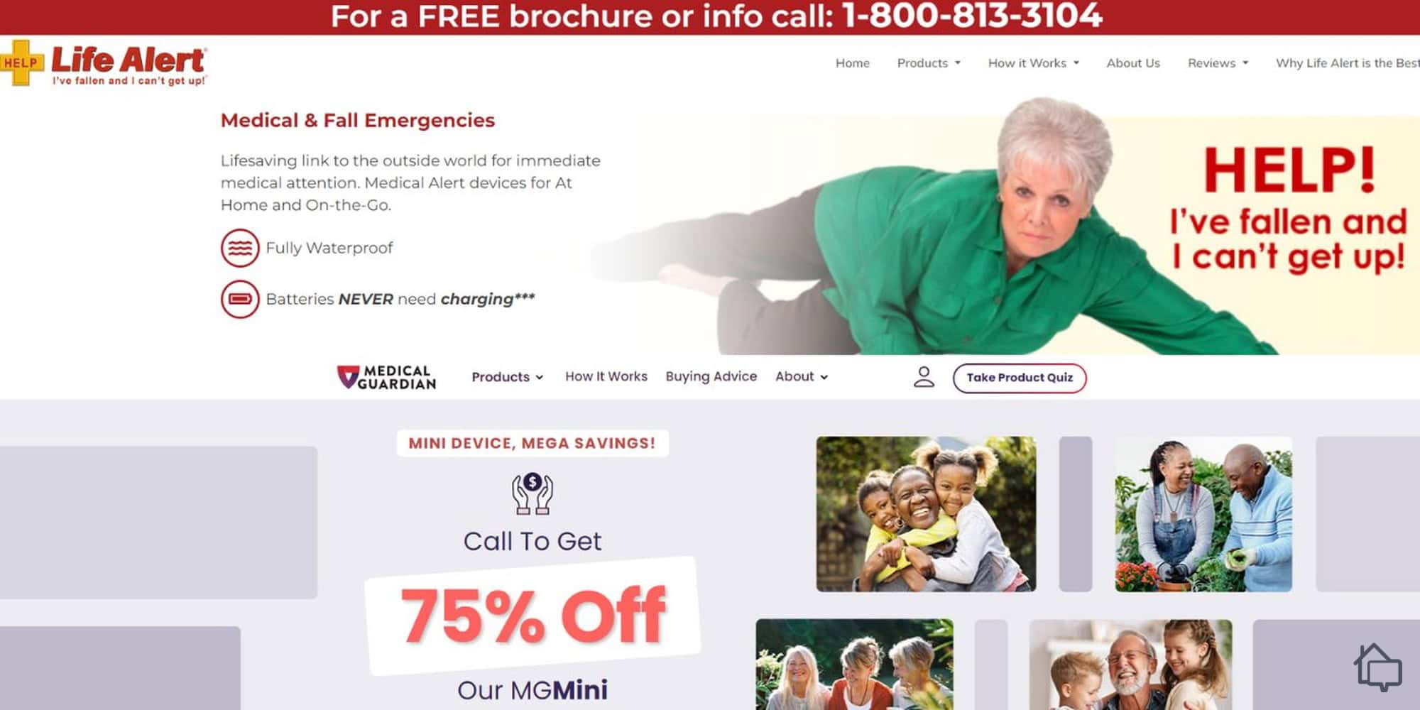 Life Alert website landing page