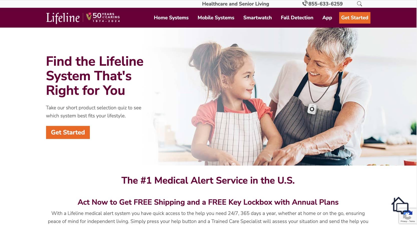 Lifeline website homepage